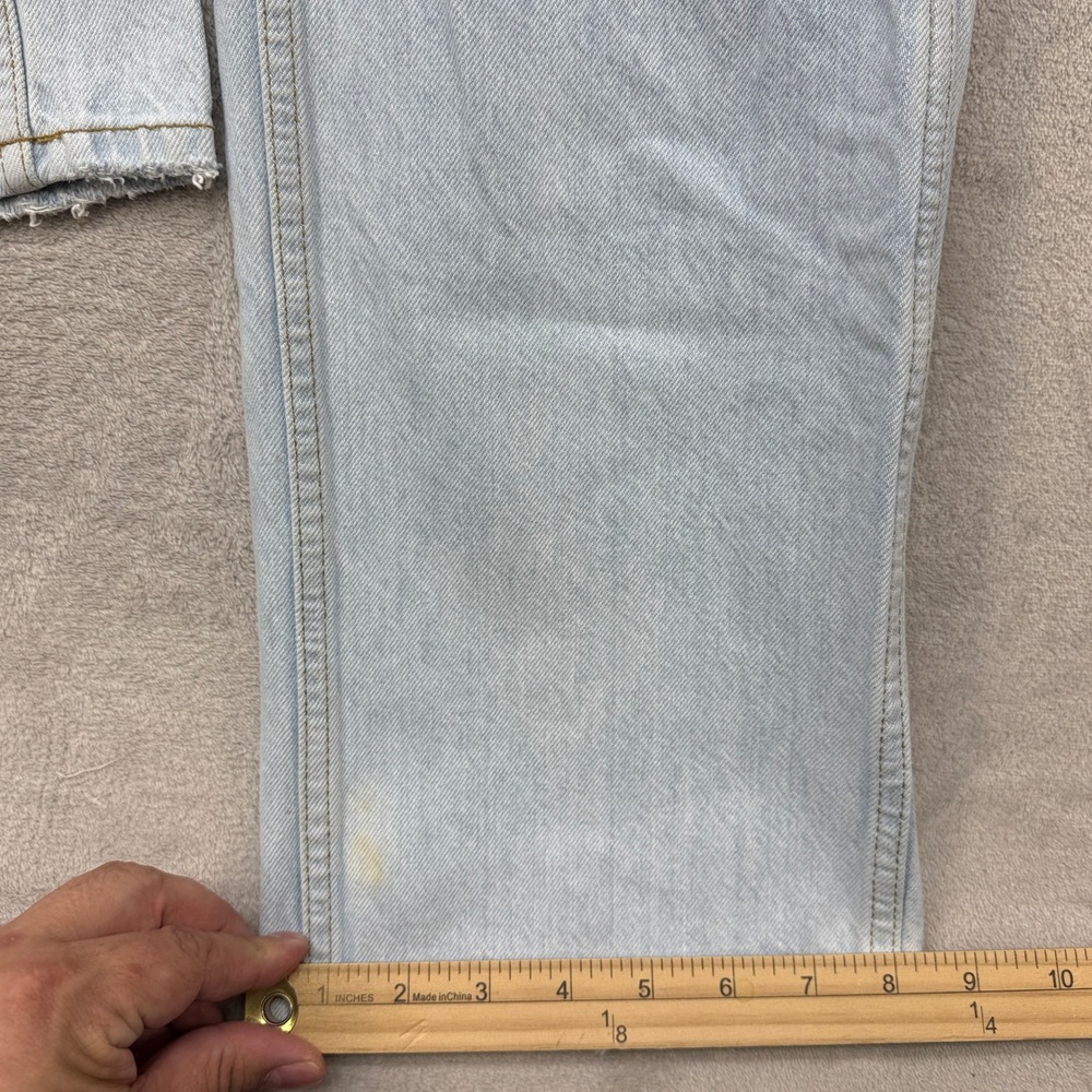 RE/DONE 90s High Rise Loose Jeans Womens 28 Light Blue Distressed Bleach Destroy - Picture 10 of 13